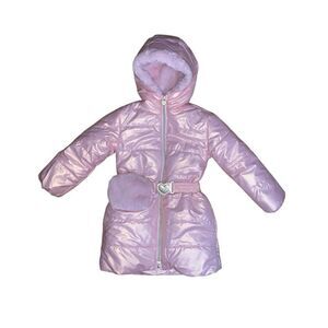 Le Chic Metallic Quilted Hooded Puffer Coat